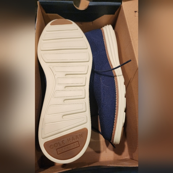 Cole Haan Navy Ivory Wingtip Oxfords - Picture 2 of 3